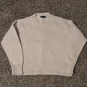 Quince Oatmeal Boyfriend Crew Neck Sweater